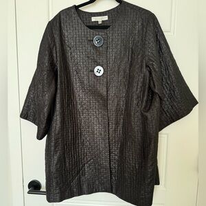 Harve Benard Black Textured Cape Jacket